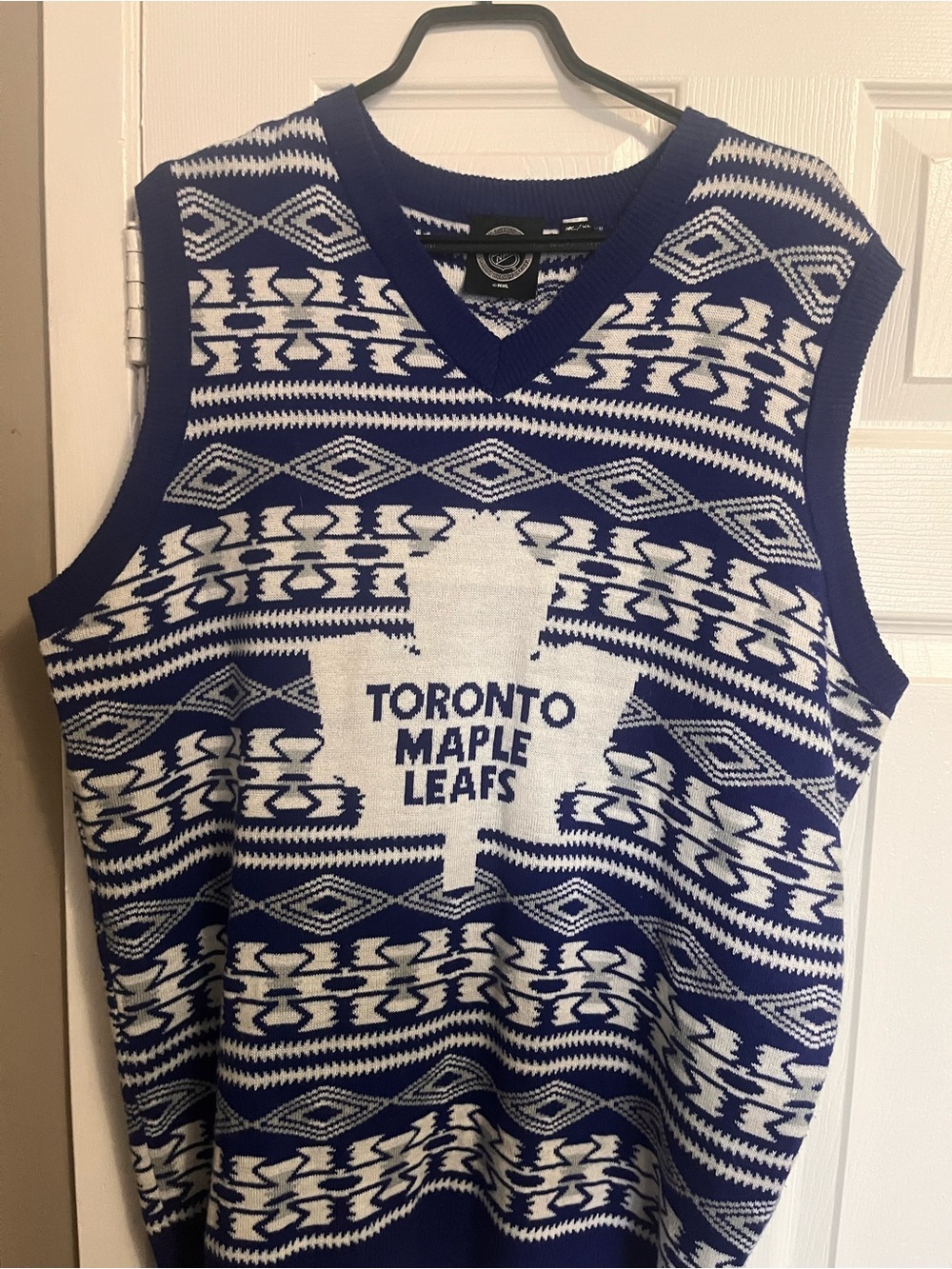 NHL Toronto Maple Leafs Christmas Blue & White Knit Vest